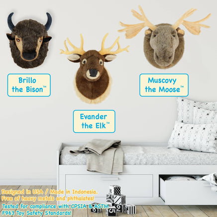 VIAHART Evander the Elk Head 25 Inch Stuffed Animal Plush - Guzzgoggs