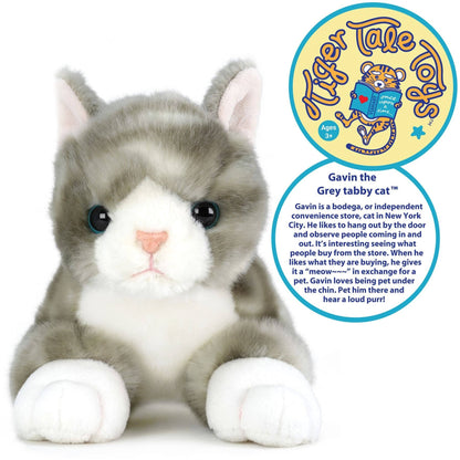 VIAHART Gavin the Grey Tabby Cat 13 Inch Stuffed Animal Plush - Guzzgoggs