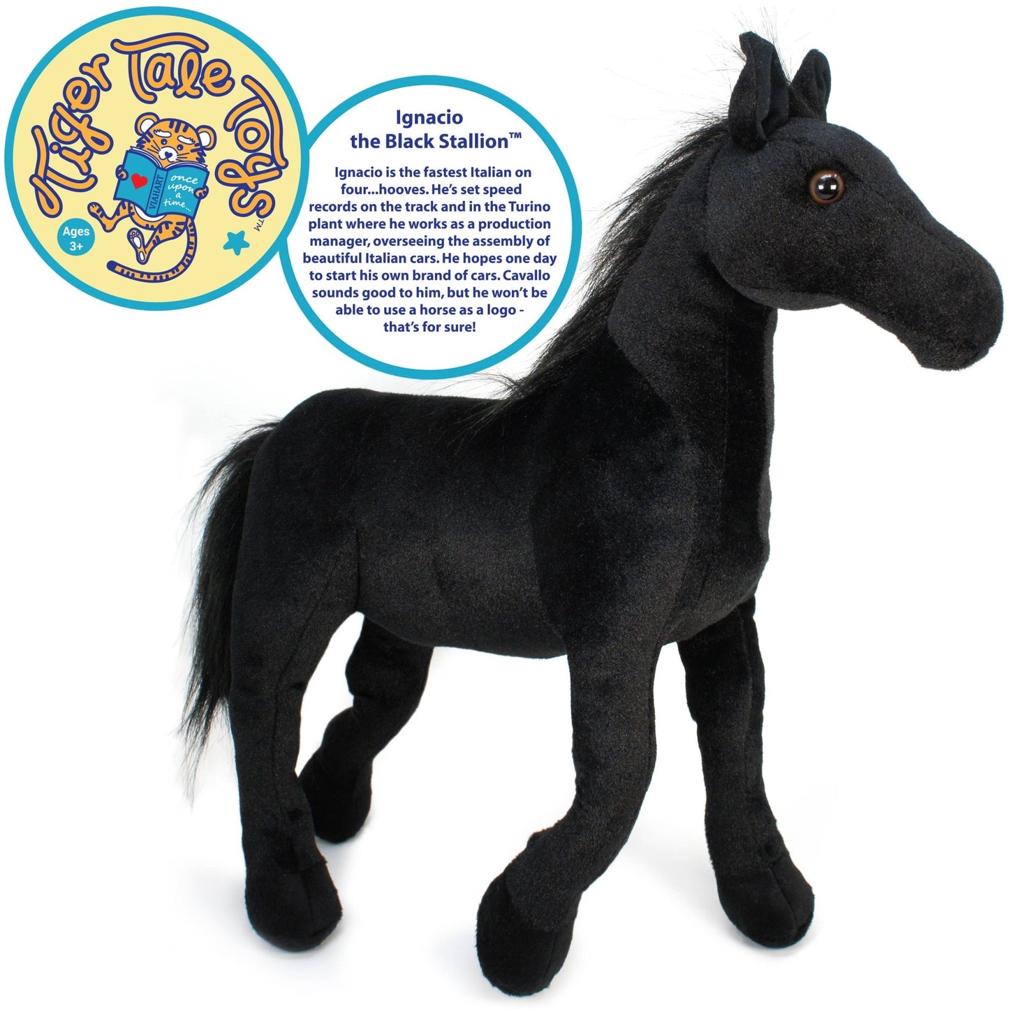 VIAHART Ignacio The Black Stallion 18 Inch Stuffed Animal Plush - Guzzgoggs