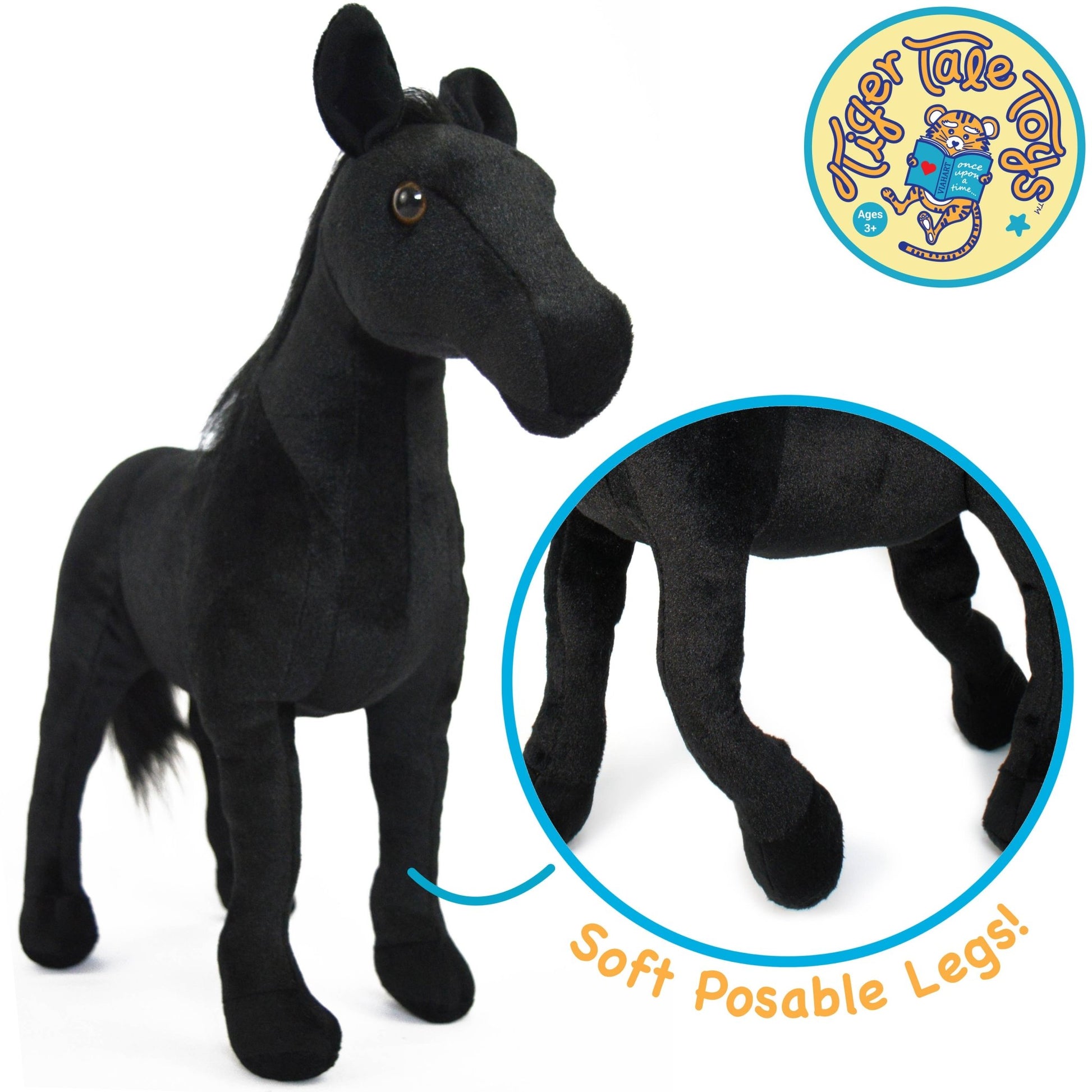 VIAHART Ignacio The Black Stallion 18 Inch Stuffed Animal Plush - Guzzgoggs