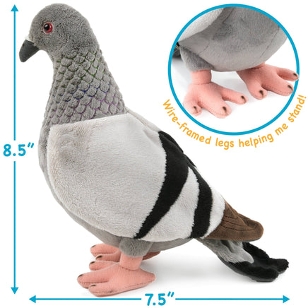 VIAHART Pepper The Pigeon 8.5 Inch Stuffed Animal Plush Bird - Guzzgoggs