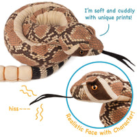 VIAHART Rambo The Rattlesnake 55 Inch Stuffed Animal Plush - Guzzgoggs