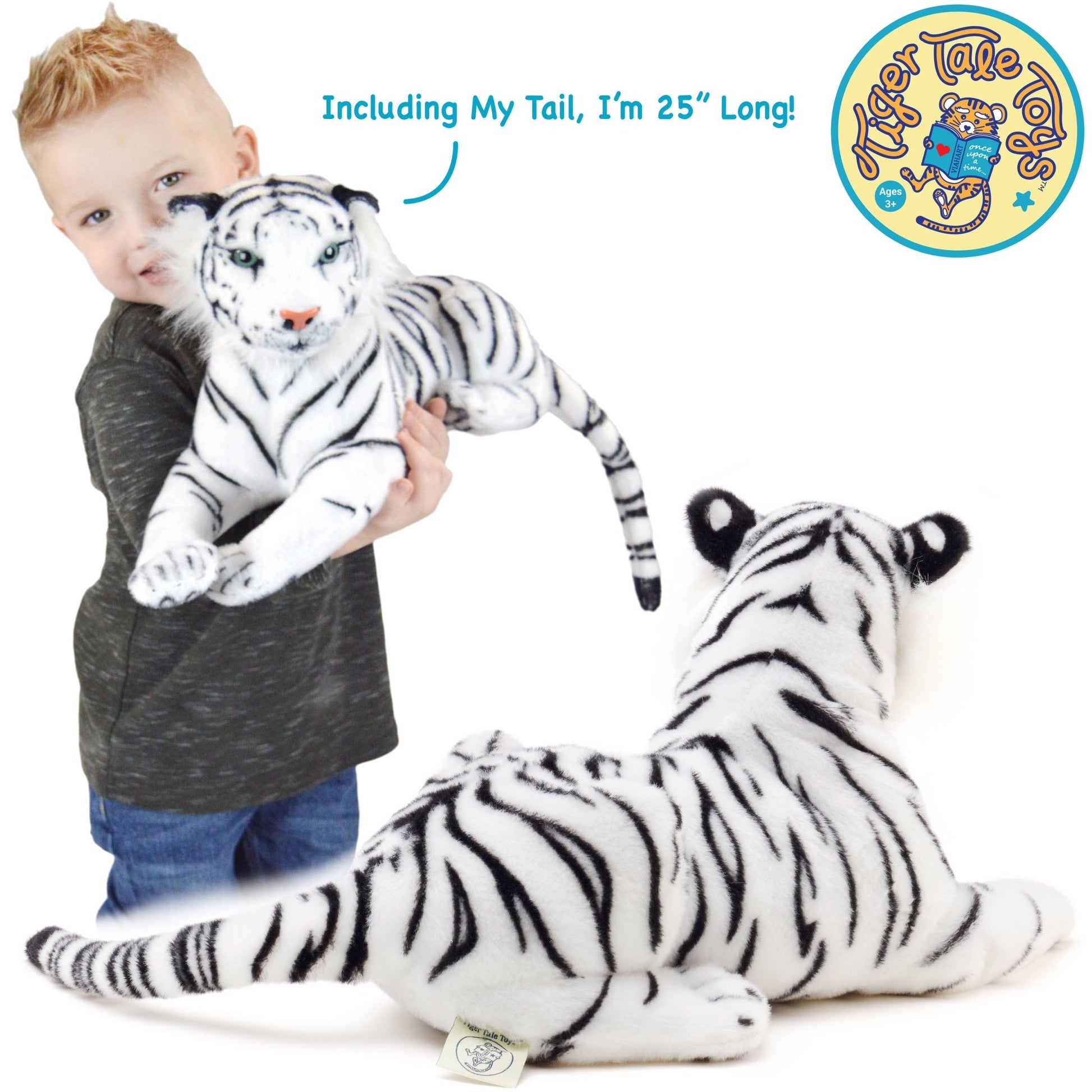 VIAHART Saphed The White Tiger 17 Inch Stuffed Animal Plush - Guzzgoggs