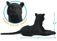VIAHART Sid The Panther - Squeeze Me! 17 Inch Stuffed Animal Plush - Guzzgoggs