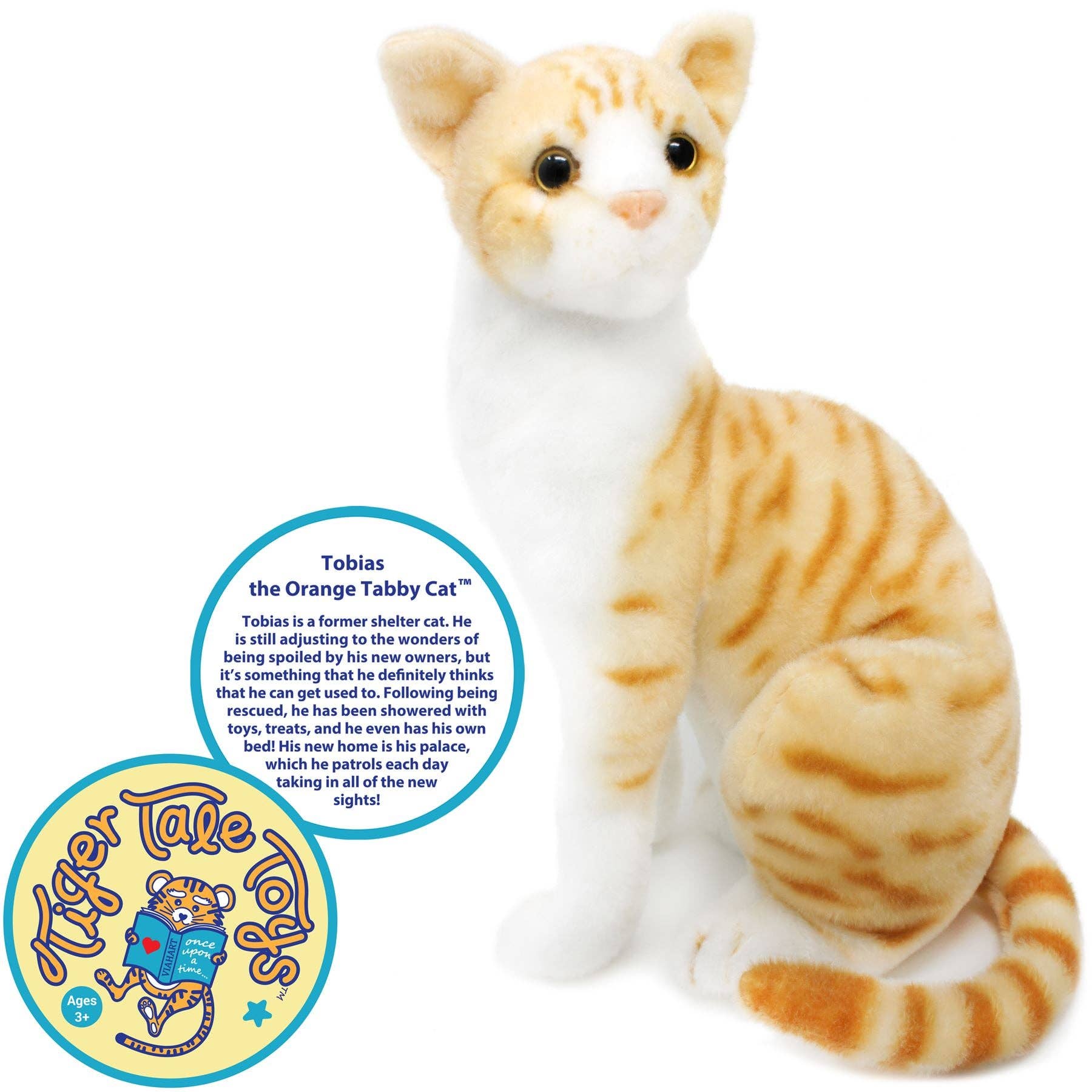 VIAHART Tobias The Orange Tabby Cat 13 Inch Stuffed Animal Plush - Guzzgoggs