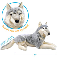 VIAHART - Winry The Wolf 26 Inch Stuffed Animal Plush - Guzzgoggs