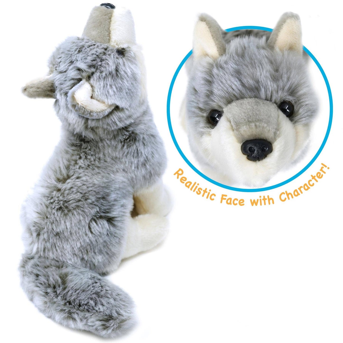 VIAHART Wolcott the Wolf 11 Inch Stuffed Animal Plush - Guzzgoggs