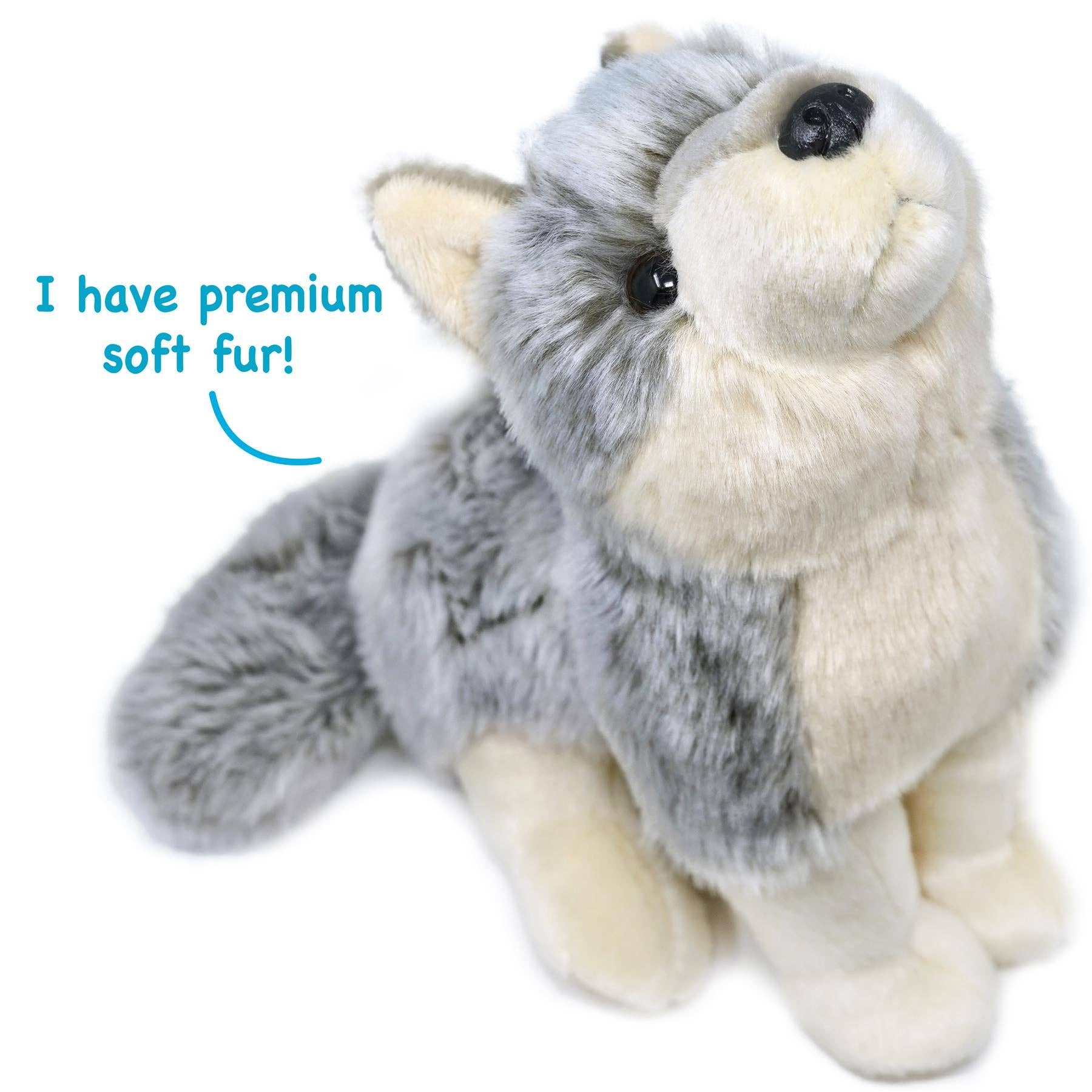VIAHART Wolcott the Wolf 11 Inch Stuffed Animal Plush - Guzzgoggs