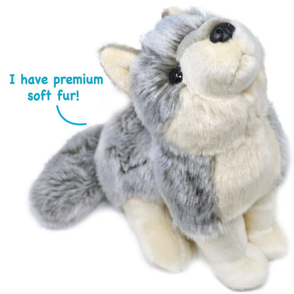 VIAHART Wolcott the Wolf 11 Inch Stuffed Animal Plush - Guzzgoggs