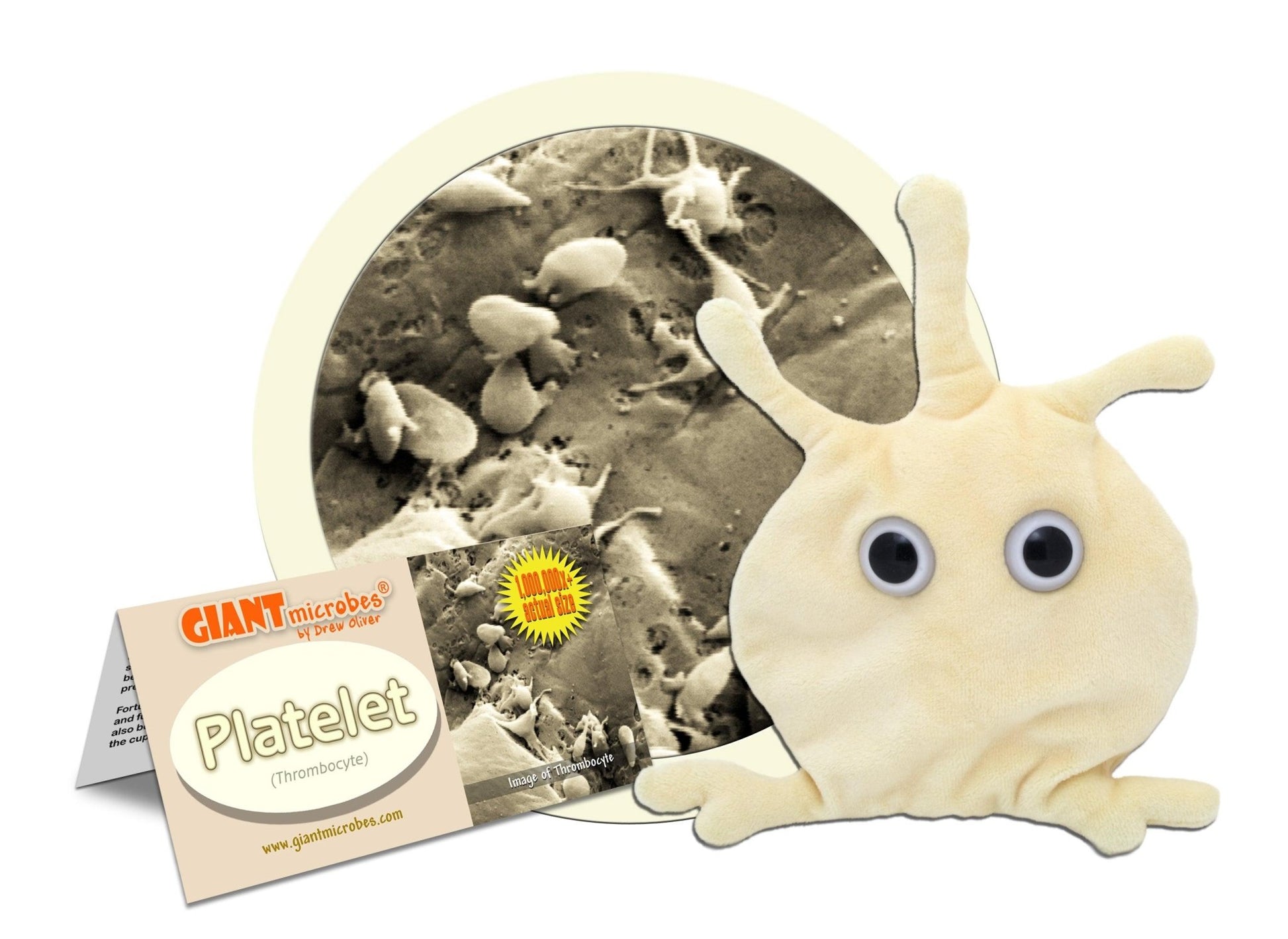Giant Microbes Original Platelet (Thrombocyte) Plush Educational Toy - Guzzgoggs